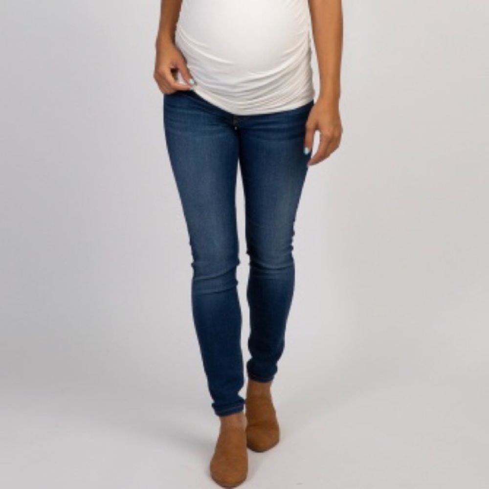 PinkBlush Maternity Navy Basic Side Panel Skinny